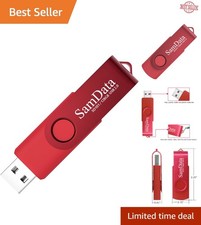 Compact 128GB Shockproof USB Flash Drive - Elegant Red Thumb Drive for All Data
