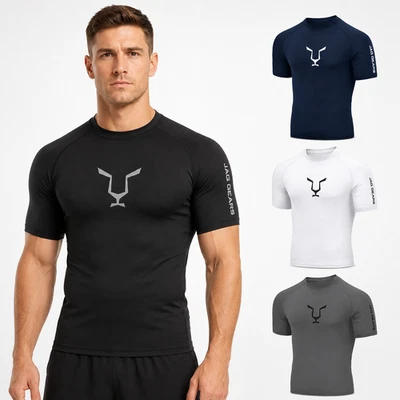 Jag Gears Kompressionsshirt Herren Rash Guard MMA BJJ Fitness Gym Kurzarm - Bild 1 von 4