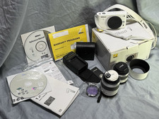 Nikon 1 J1 White Camera Kit 10-30mm 30-110mm Lenses Flash Orignal Box Free ship