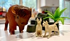 Vintage Playmobil Western Wild Bison & Two White Wolves