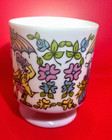 1960s Vintage Enesco Pedestal Mug Happy Couple Under Umbrella Pastels Rare Image — photo 2