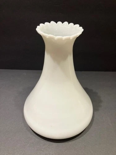 Antique Angle Lamp Co Shade White Milk glass Petal Top Chimney, circa 1900s