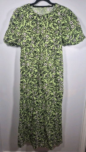 Topshop Floral Green Print Midi Dress Size 10 UK BNWT - Picture 2 of 9