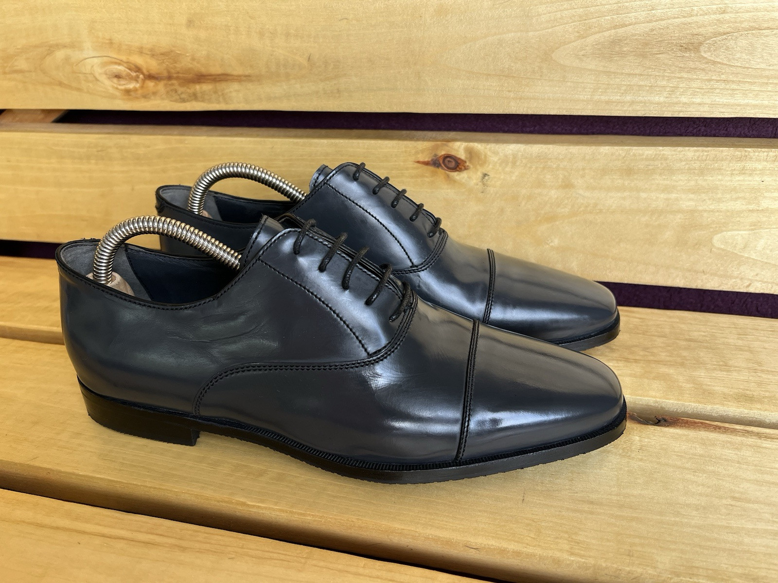 SAOLA Scarpe Zilli Premium da uomo in pelle grigia taglia UK 6.5 US 7.5 EU 40.5