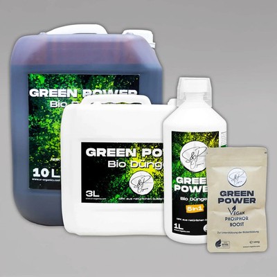 S&R Organics GreenPower 5in1 Bio Dünger Vegan Wachstum & Blütephase 1L/3L +Gifts