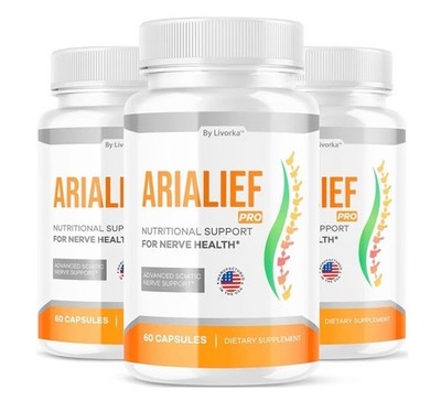 (3 Pack) AriaLief Brain Pills - Nerve Health & Cognitive Support Supplement