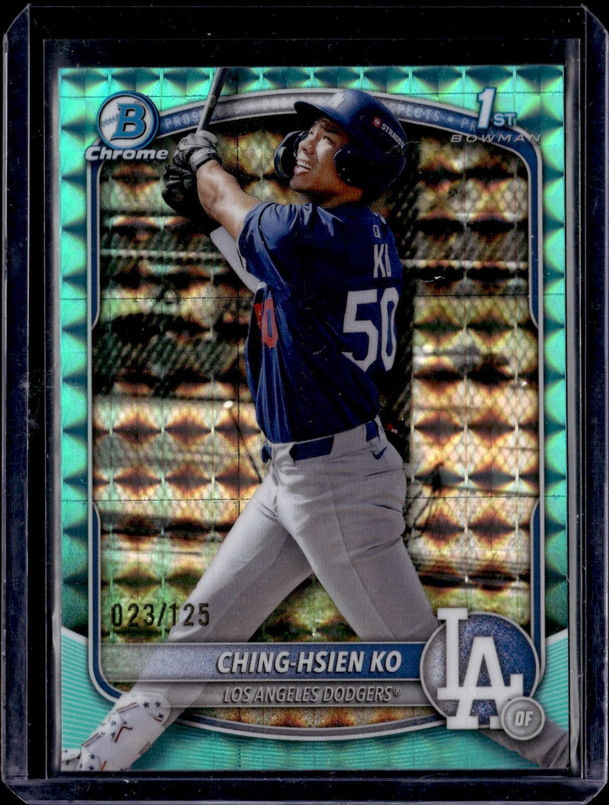 2025 Bowman Chrome #BCP-224 Ching-Hsien Ko Aqua Geometric #/125 Dodgers