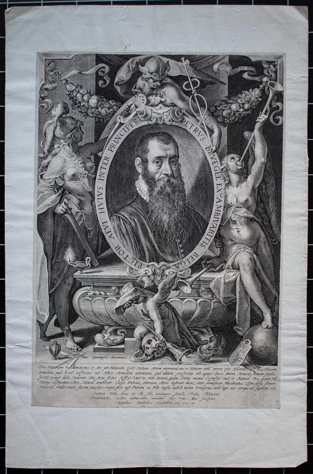 Egidius Sadeler Porträt Pieter Brueghel Original Kupferstich nach Spranger 1606 - Bild 2 von 4