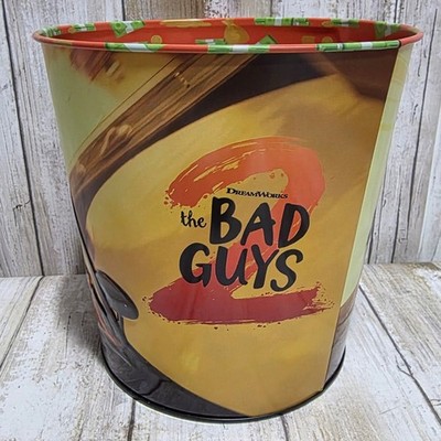 DreamWorks The Bad Guys 2 Movie Theater Popcorn Bucket 85oz Metal Tin Snapco