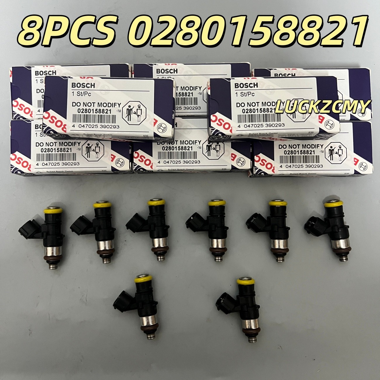 8PCS Bosch 0280158821 2200cc 210lb Short Fuel Injectors 2000cc LSx NEW