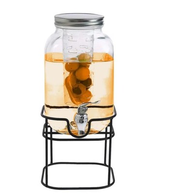 4L Glas Wasserspender mit Hahn Weithals Getränkespender mit Ständer