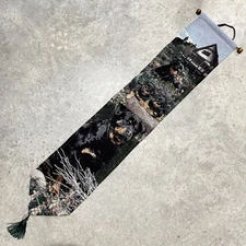 Gone Doggin Bell Pull Rottweiler Wall Tapestry Cotton USA Made Vintage 2001