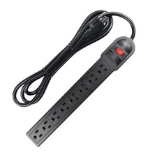 8 Port Power Strip Surge Protector, 6 Feet Cord with Lit Switch, for Home Off...