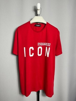 Dsquared2 ICON mens t-shirt red cotton short sleeve Sz XXL