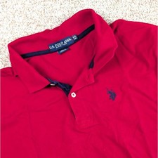 US Polo Assn Kids Red Short Sleeve Polo Shirt Embroidered Pony Logo Size XXL 18