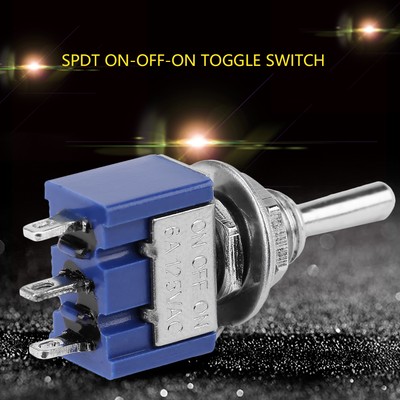 10Pcs On OFF Auf Mini Toggle Switch SPDT 3 Position 3 Pin 6mm 6A 125VAC UB