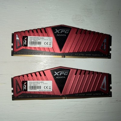 Pair 2 Tested GOOD AData XPG 2x 8GB DDR4 2400 Gaming XMP PC RAM DIMM Memory 16GB