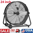 24in Industrial Drum Fan 3 Speed 360° Tilt for Warehouse & Workshops Heavy Duty