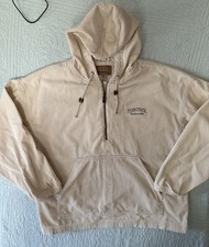 Penn State Gear for Sports Mens Wide Wale Corduroy Vintage Hoodie L Tan Half Zip