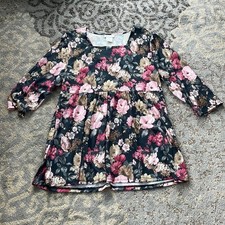 CW Classics Vintage Floral Long Sleeve Peplum Top Large
