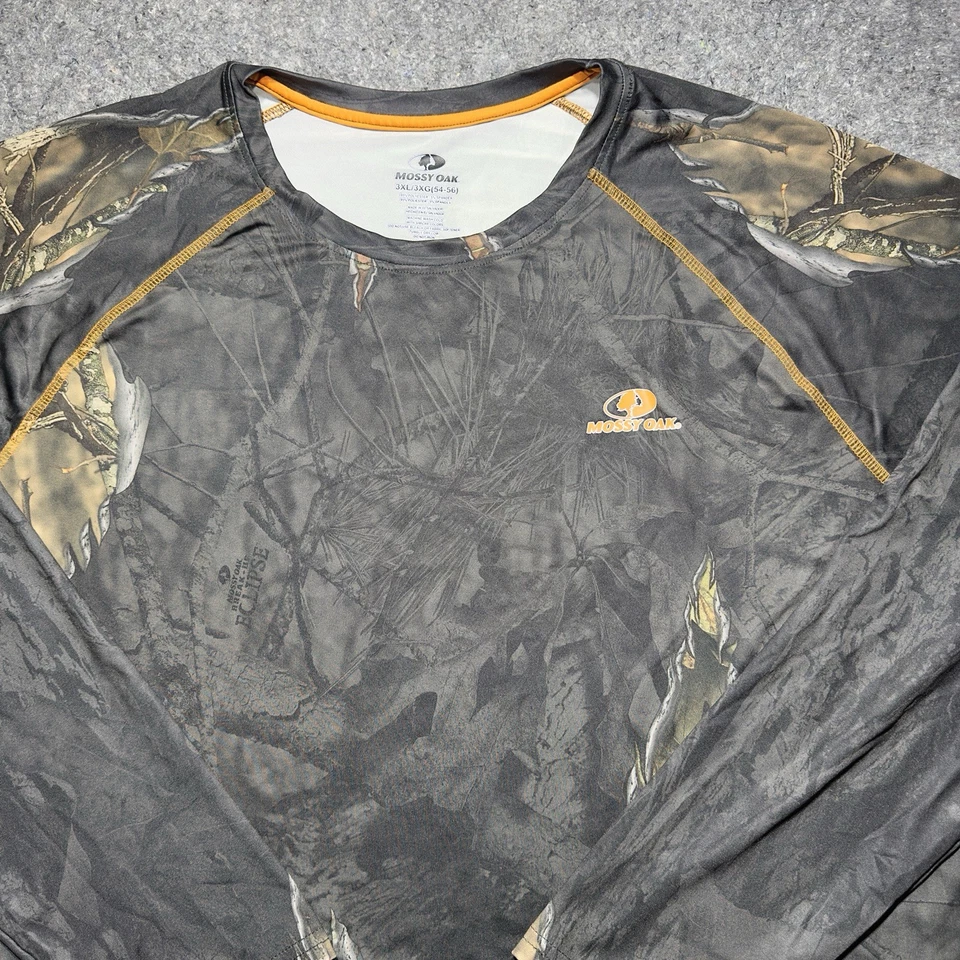 Mossy Oak Eclipse Camo Shirt 3XL Mens Long Sleeves Pullover Light Weight Hunting - Image 2 of 4