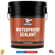 2.5 Gallon Waterproof Sealant for Flat  Metal Roofs, DIY Leak Repair Coating