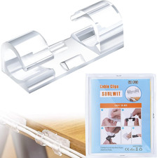50 PCS Self Adhesive Cable Clips Transparent Wire Organizer Holder