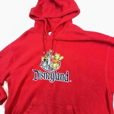 Disneyland Winnie the Pooh Disney Red Fleece Hoodie Size XL Mens