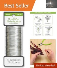 Luxury 26 Gauge Floral Wire - 270ft Bright Silver for Elegant Arrangements