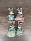 Vintage 1996 Fisher Price Hideaway Hollow Bunny Rabbits Figurines Lot