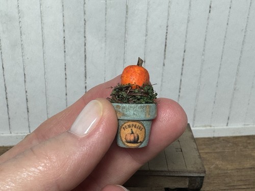 Juego de plantas/calabaza miniatura de otoño para casa de muñecas azul 1:12 - Imagen 3 de 5