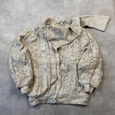 Braetan Cardigan Mens Small Wool Cable Knit Chunky Scarf Sweater, Brown