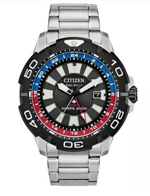 CITIZEN BJ7128-59E Promaster GMT Black Dial Stainless Steel Men's Watch