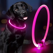 Light Up Dog Collar - Waterproof LED Pet Collar Rechargeable, TPU Cuttable Gl...