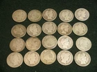 Roll Mixed Barber Half Dollars  -  20 coin roll 90% Silver   (LOT1)