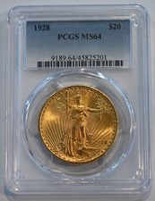 1928  $20 Saint-Gaudens  PCGS  MS64  Gold Double Eagle -  beautiful coin!!!
