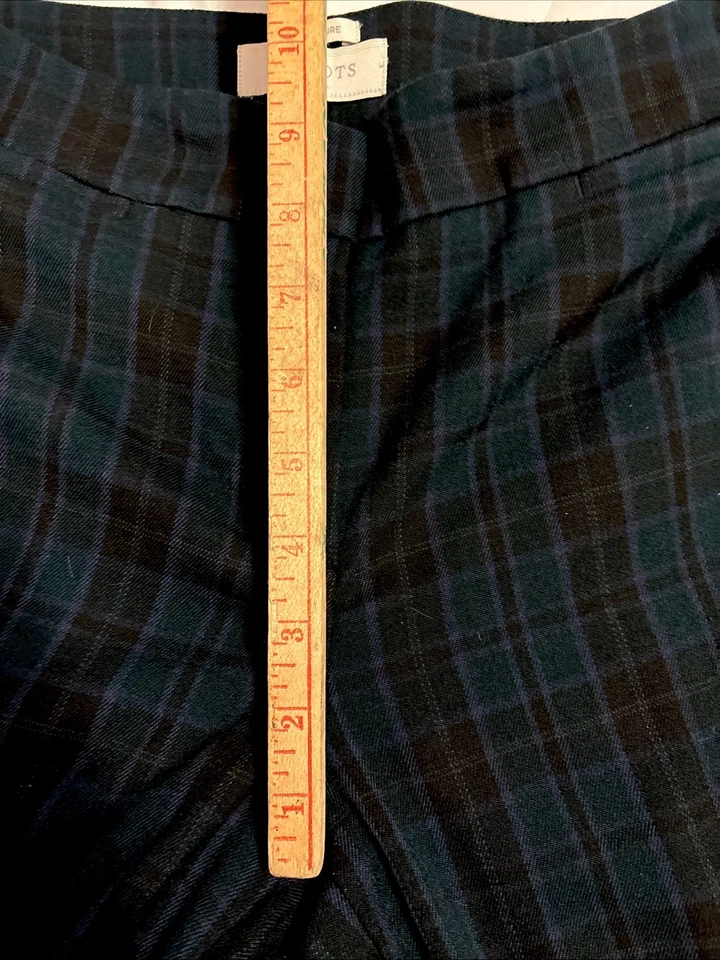 Talbots Signature Womens Navy Green Plaid  Blend Dress Pants Slacks CA23147 Sz 6 - Image 4 of 4