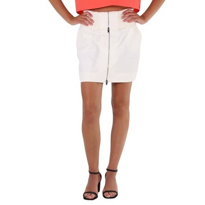 Stella Mccartney Ladies Cream Alter Mat Mini Zip Skirt