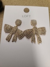 Loft Pearl Statement Bow Earrings