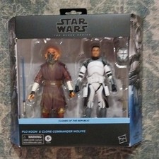 Hasbro Star Wars Black Series Clone Wars Plo Koon & Cmdr Wolffe Set