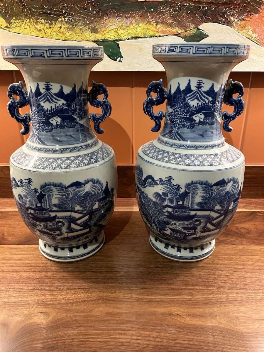 陶瓷蓝色1940 年后中国古董花瓶| eBay