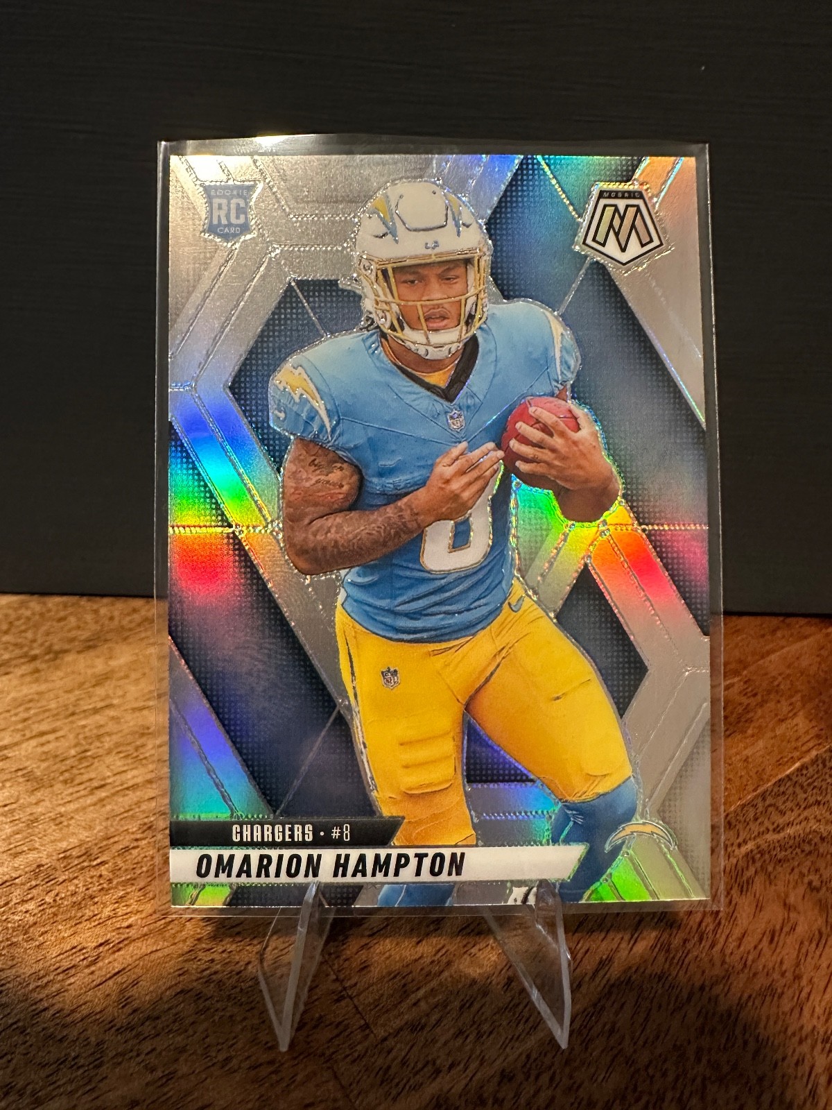 Omarion Hampton Rookie Card RC - 2025 Panini Mosaic Silver Prizm #335 - Chargers