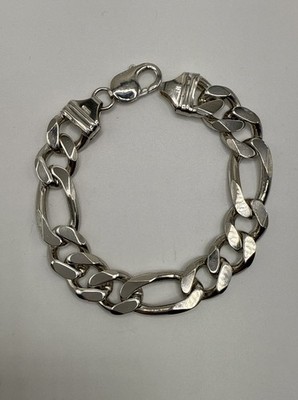 Sterling Silber Figaro Gliederarmband 8'' 46,8 Gramm
