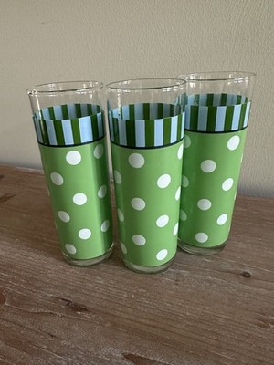 Gail Pittman Southern Living   Provence Polka Dot Glasses Green Blue Set Of 3