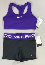 Women  s Nike PRO Dri-Fit 2 piece set Sports Bra  Shorts DX6821