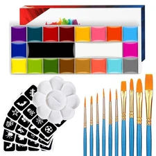 Face Paint,20 Colors Face Paint - Face Painting Kit,Oily Based Face Painting...