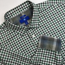 NWOT Egara Non-Iron Long Sleeve Button Up Plaid Dress Shirt Mens 2X 100 Cotton