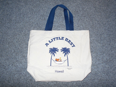 HAWAII LIMITED NEW! SNOOPY STORE SUNTANNED PEANUTS CHARACTERS 18X14X6 TOTE BAG
