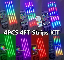 JHB 4PCS 4FT Set Bluetooth APP Remote Double Row CHASING Flow LED Strips Lights