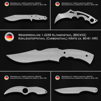 Messer Rohling, Jagd Model, Klingenrohling, (1.4034 Rostfrei) Outdoor & Handwerk